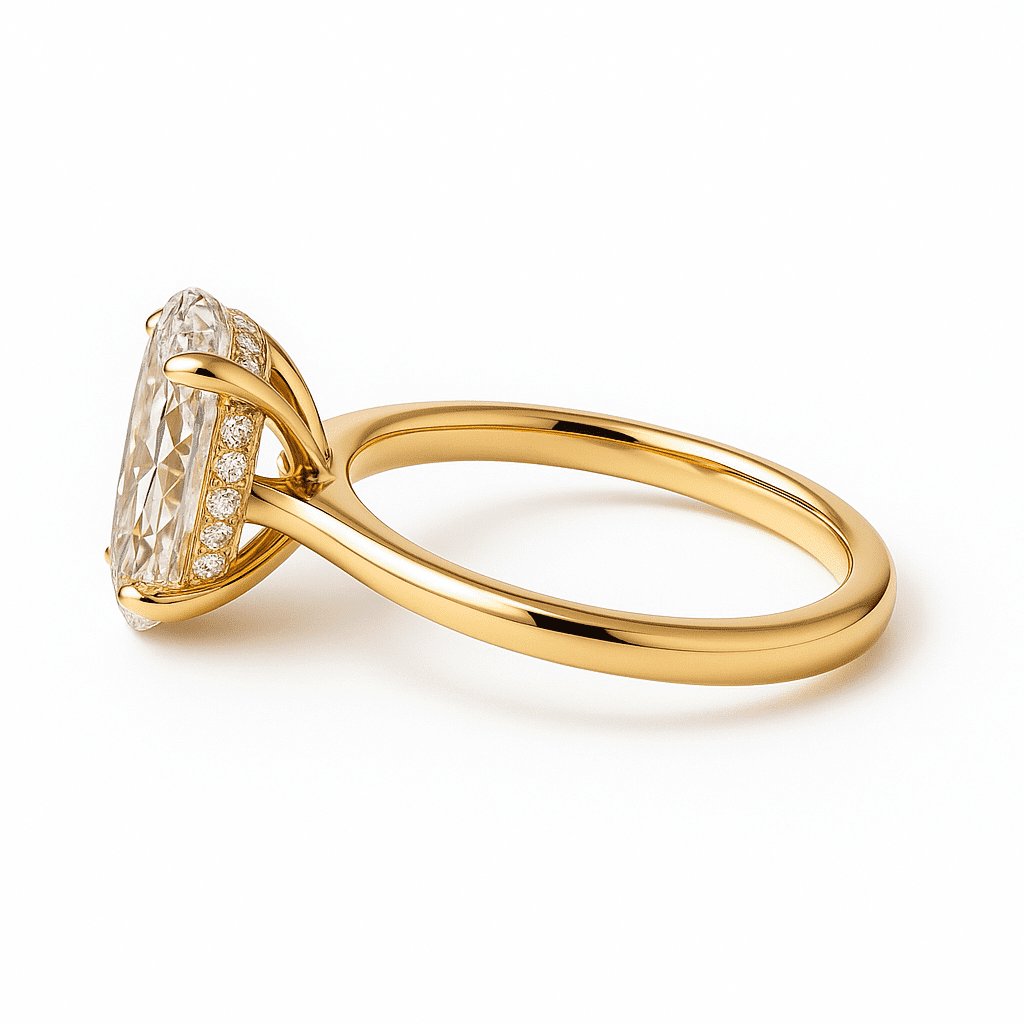 Oval Solitaire Ring 2.06ct E VVS2 18K Yellow Gold Lab-Grown