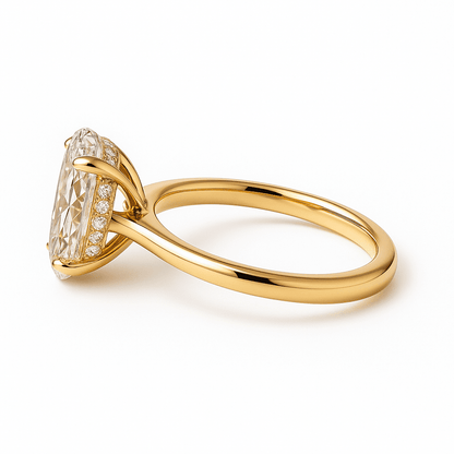 Oval Solitaire Ring 2.06ct E VVS2 18K Yellow Gold Lab-Grown