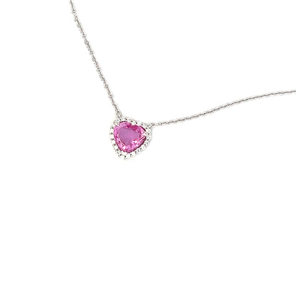 Heart shape Pink sapphire pendant