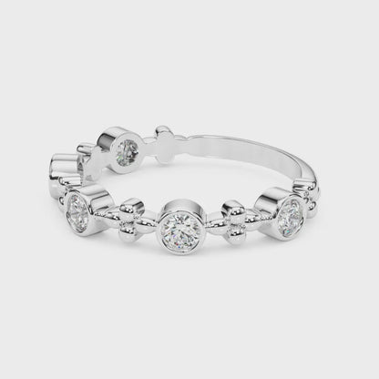 Bezel-Set Diamond Stackable Wedding Band – 0.40 ct
