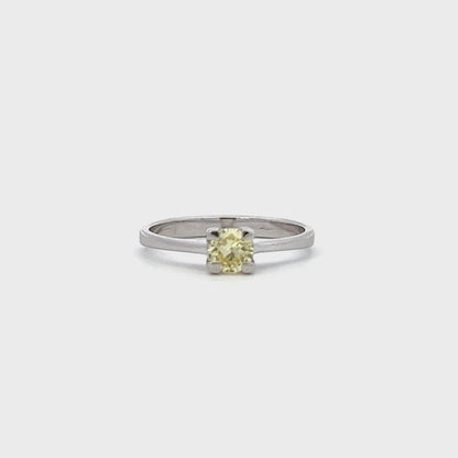 0.30ct Fancy light tinted yellow Diamond ring