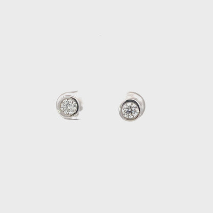 Laboratory grown round diamond earrings