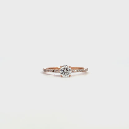 0.39ct Round diamond pavé engagement ring