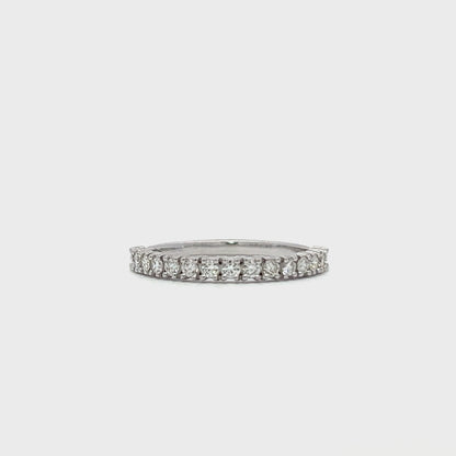 White gold halfway eternity ring