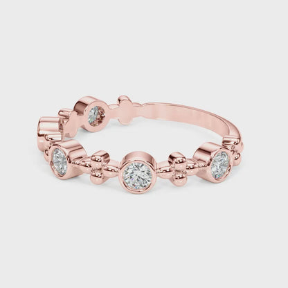 Bezel-Set Diamond Stackable Wedding Band – 0.40 ct