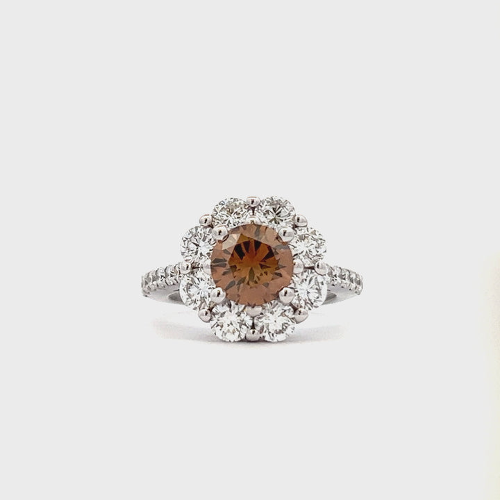 Fancy Orange-Brown diamond ring