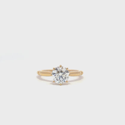 Laboratory grown solitaire round diamond ring