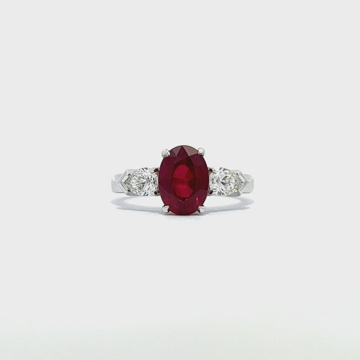 2.7ct Ruby Mozambique Trilogy Ring