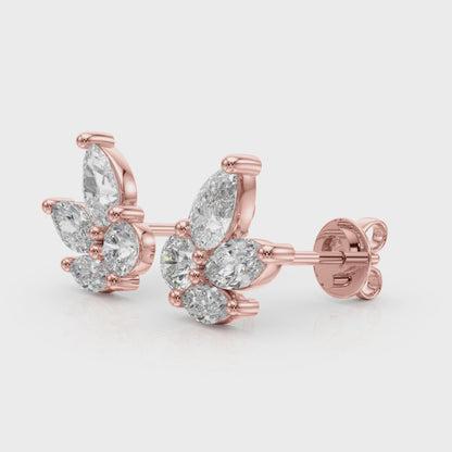 Pear, Marquise &amp; Round Diamond Fashion Earrings – 0.52 ct