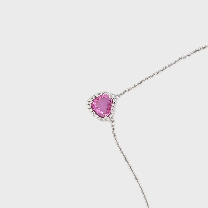 Heart shape Pink sapphire pendant