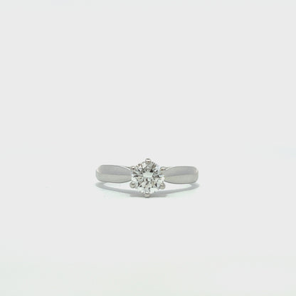 0.62ct round cut diamond engagement ring