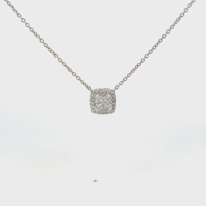 0.47ctw Invisible set diamond necklace