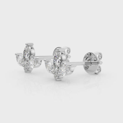 Marquise Diamond Floral Earrings – 0.43 ct