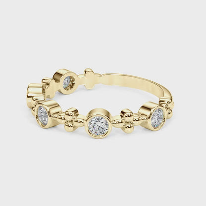 Bezel-Set Diamond Stackable Wedding Band – 0.40 ct