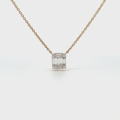 0.36ctw Invisible set diamond necklace