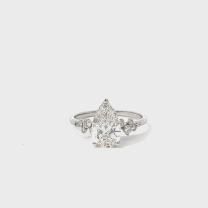 Pear Solitaire Ring 2.05ct E VS1 18K White Gold Lab-Grown