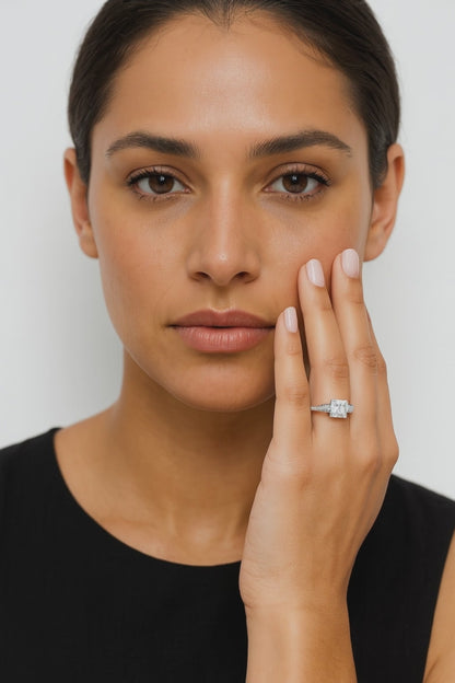 1.68ct J VVS1 Princess cut diamond engagement ring