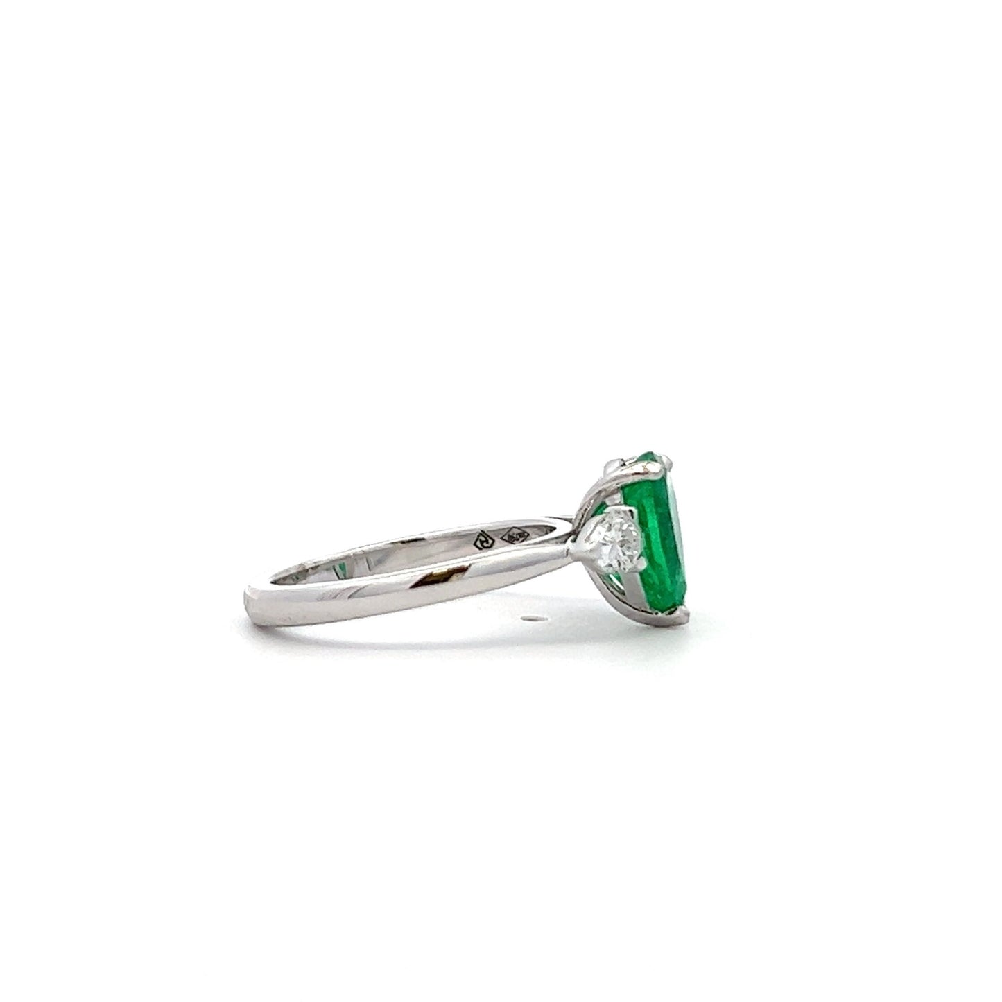 Colombian Emerald Pear trilogy ring