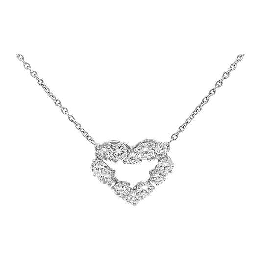 Heart necklace white gold 18K