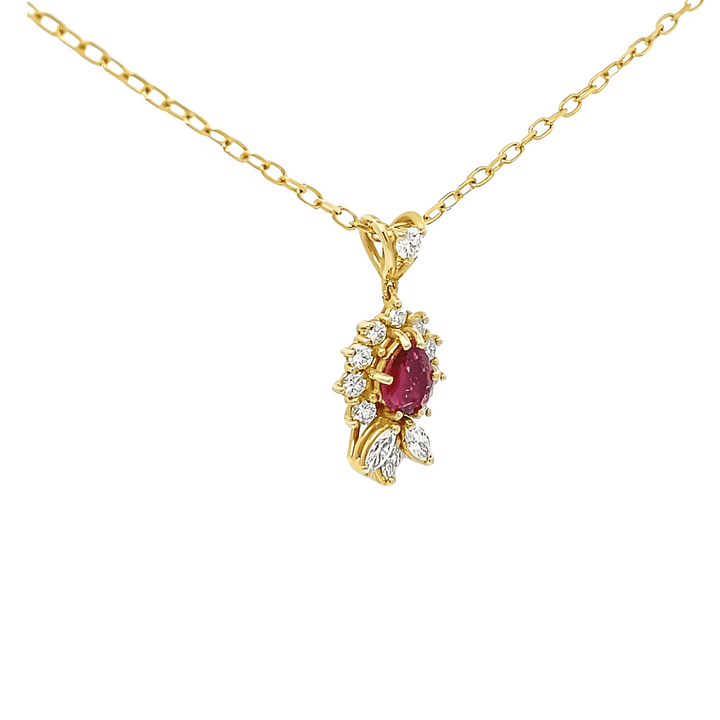 Ruby diamond necklace