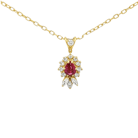 Ruby diamond necklace