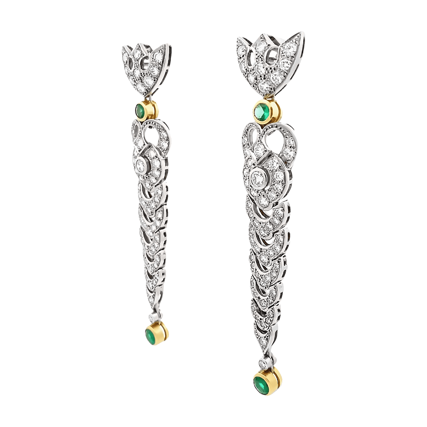 2.76ct H VS Art deco style earrings