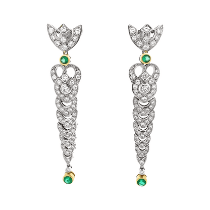 2.76ct H VS Art deco style earrings