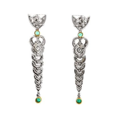 2.76ct H VS Art deco style earrings