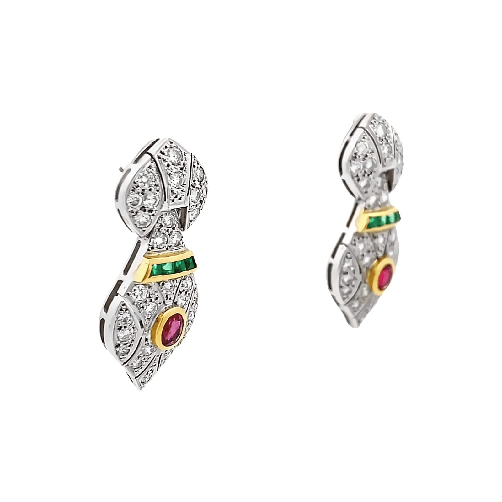 0.81ct, F VS1 Art deco Earrings