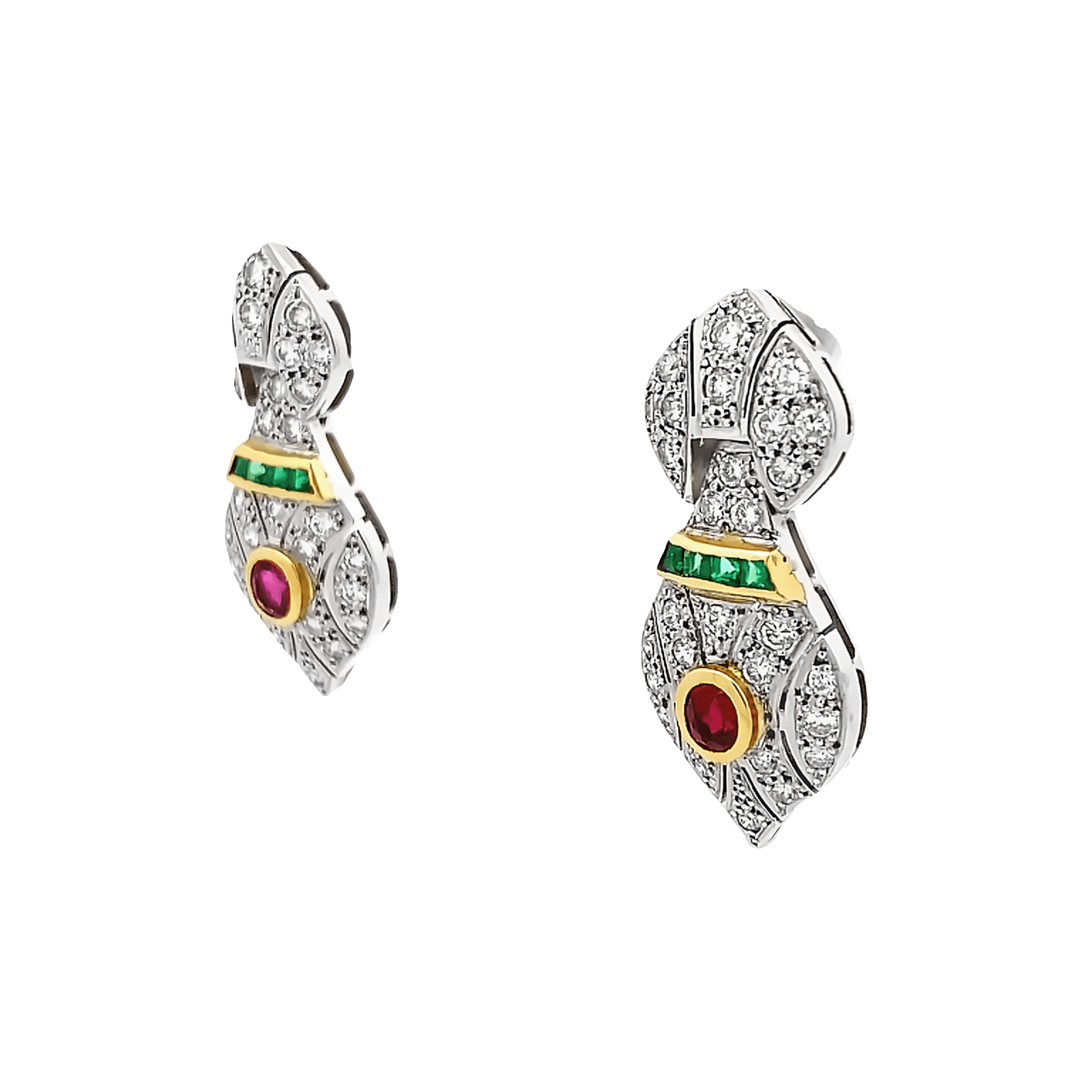 0.81ct, F VS1 Art deco Earrings