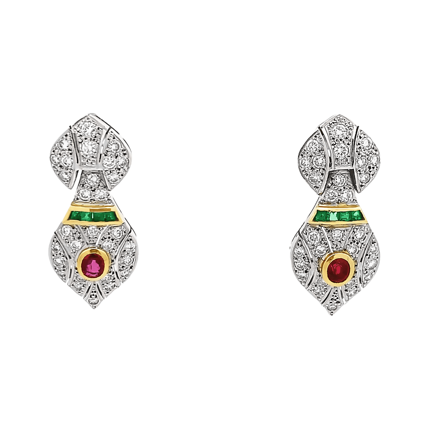 0.81ct, F VS1 Art deco Earrings