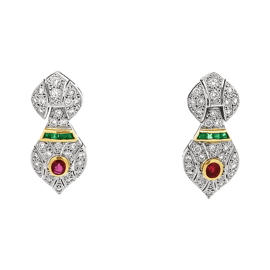 0.81ct, F VS1 Art deco Earrings