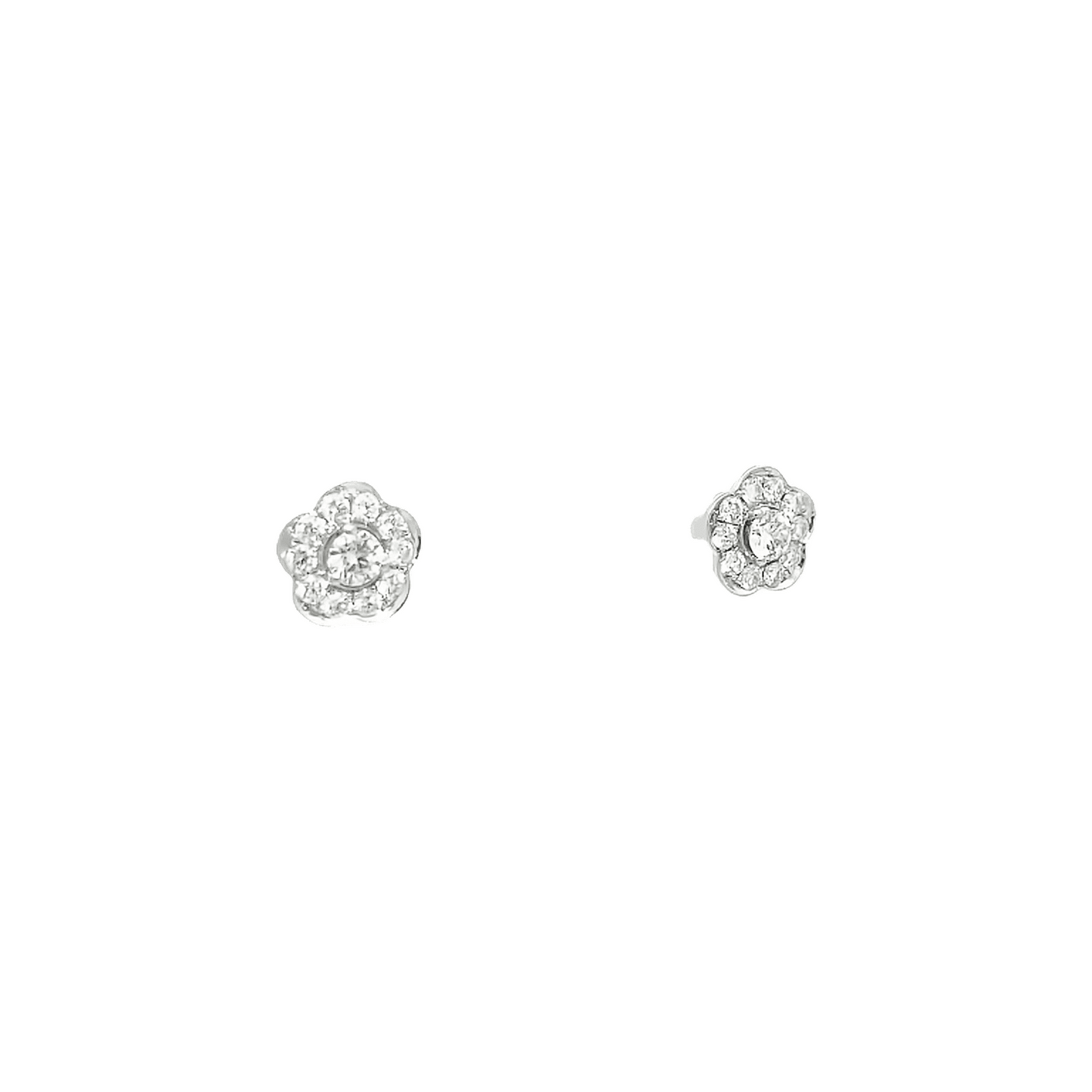 0.60ct G VS white gold flower earrings