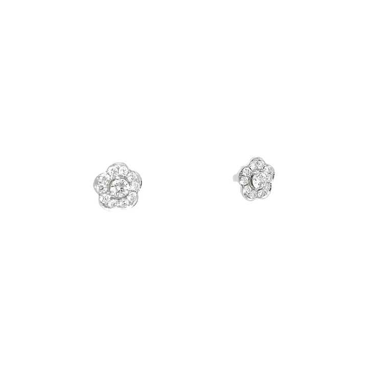 0.60ct G VS white gold flower earrings