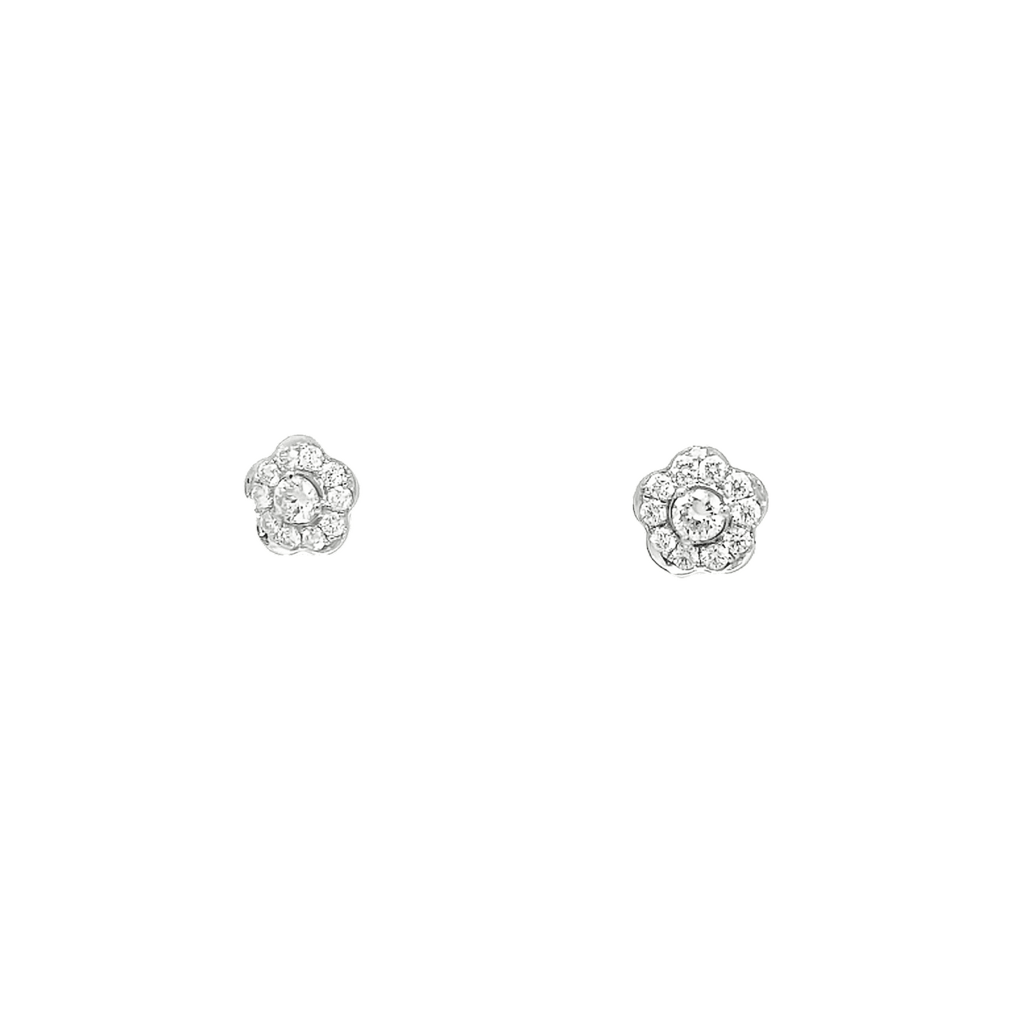 0.60ct G VS white gold flower earrings