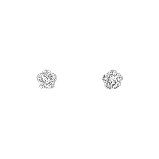 0.60ct G VS white gold flower earrings