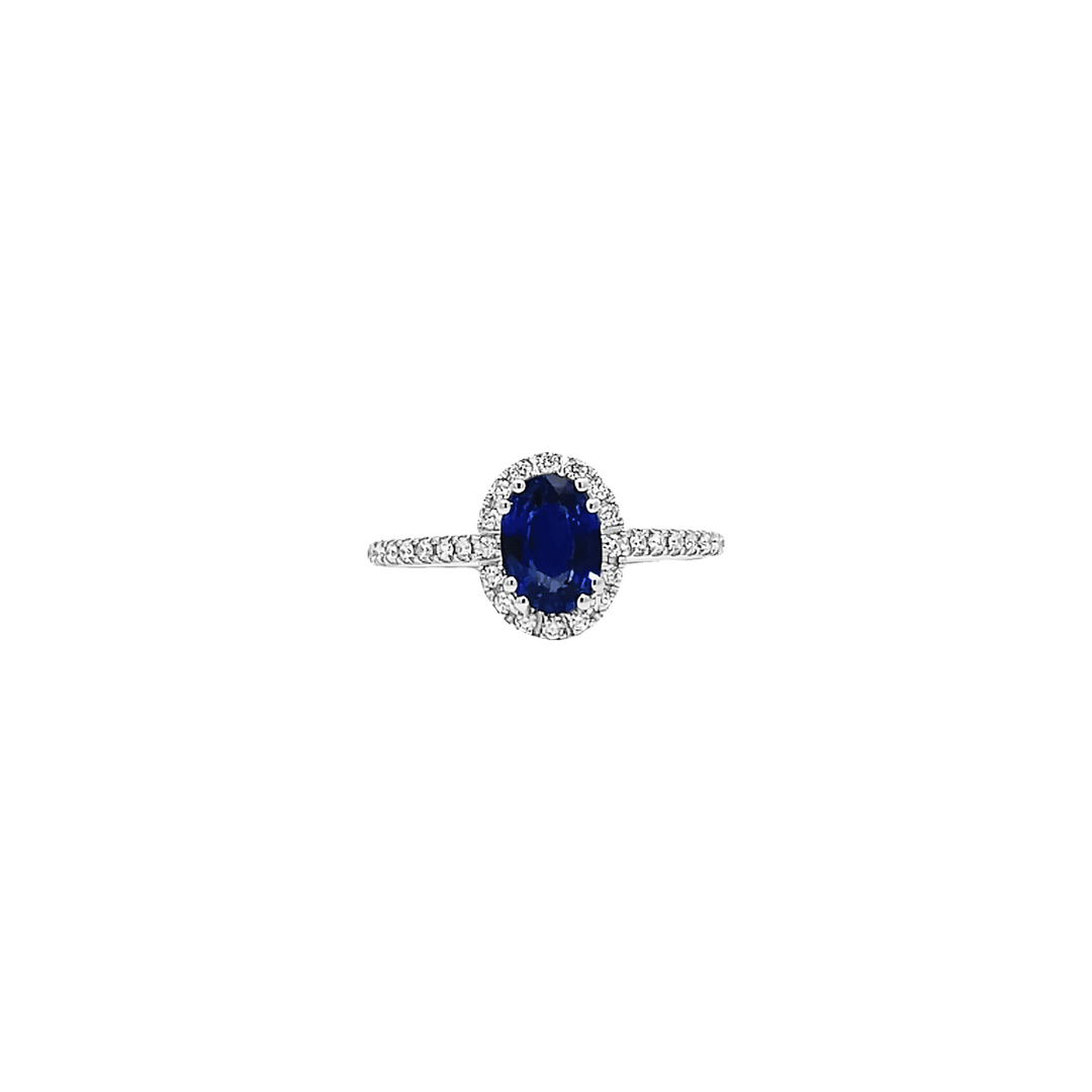 1.10ct Blue Sapphire Engagement Ring