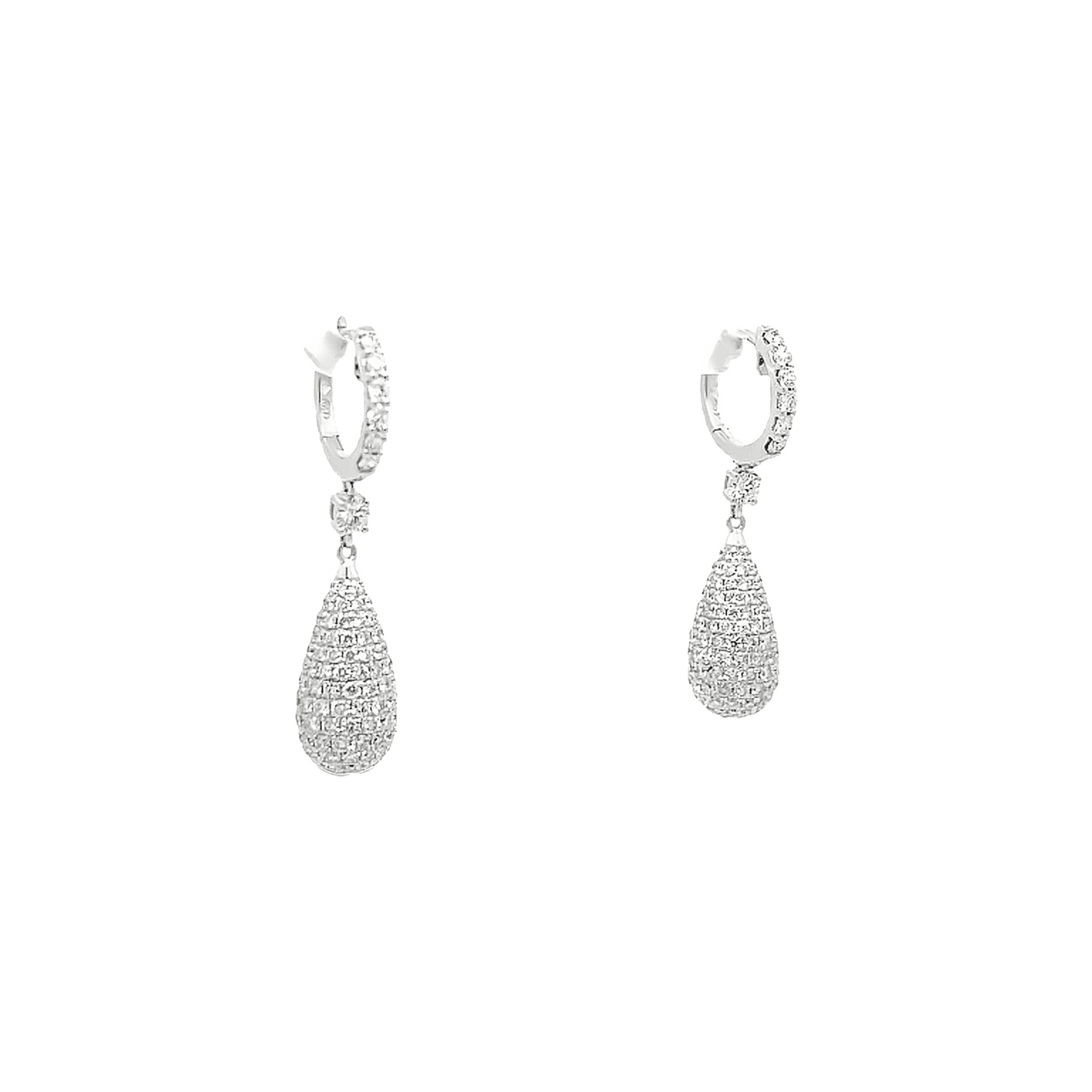 3.41ct G VS Diamond raindrop earrings