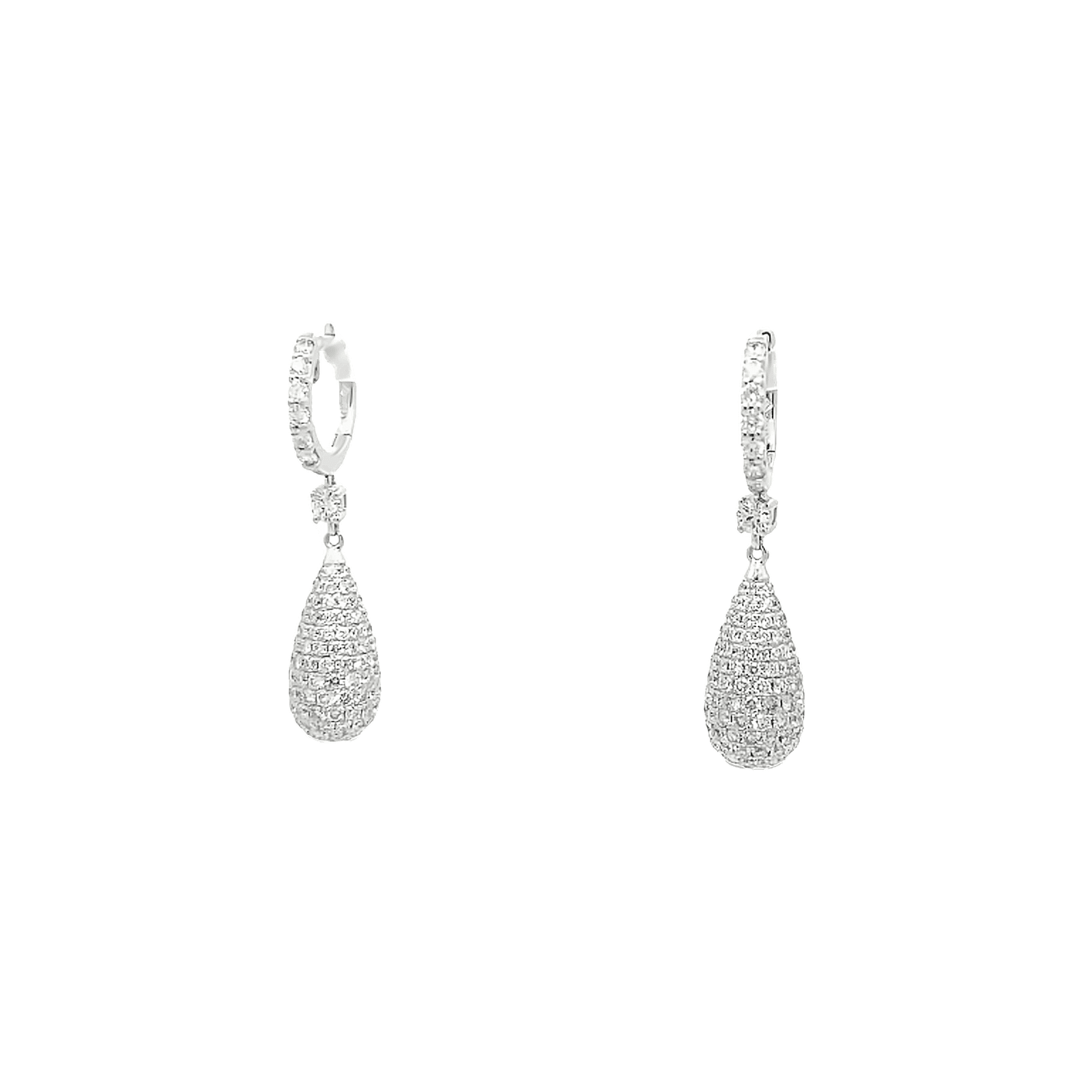 3.41ct G VS Diamond raindrop earrings