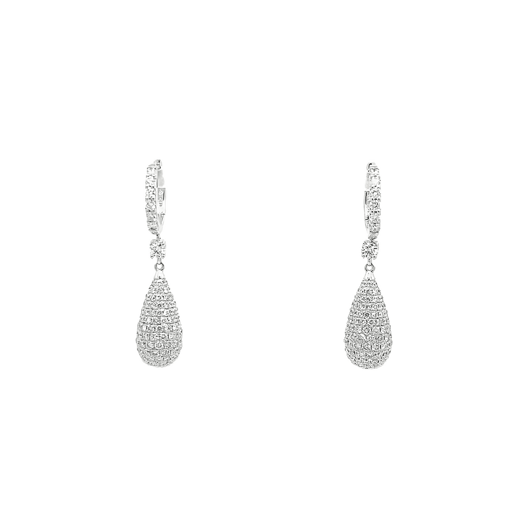 3.41ct G VS Diamond raindrop earrings