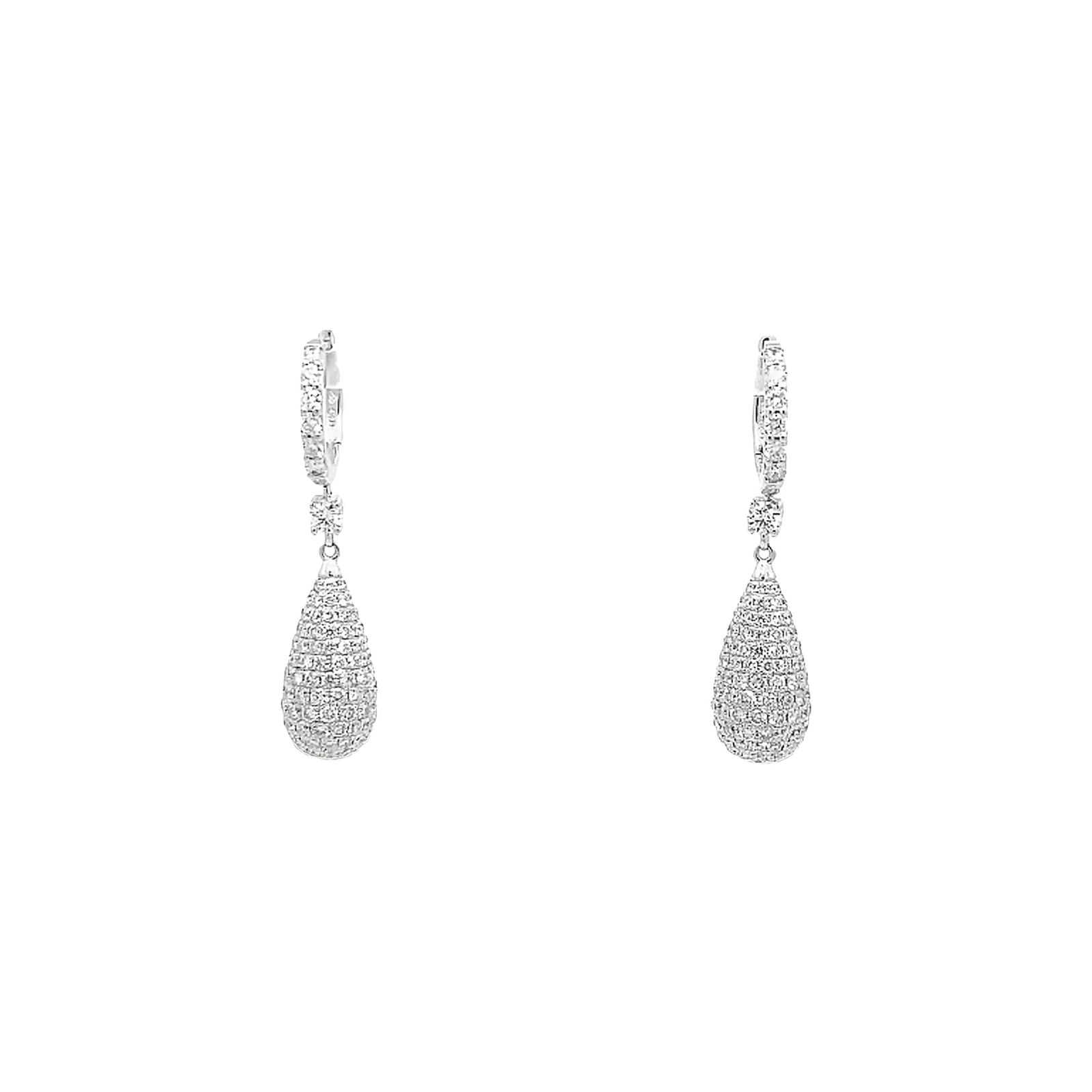 3.41ct G VS Diamond raindrop earrings