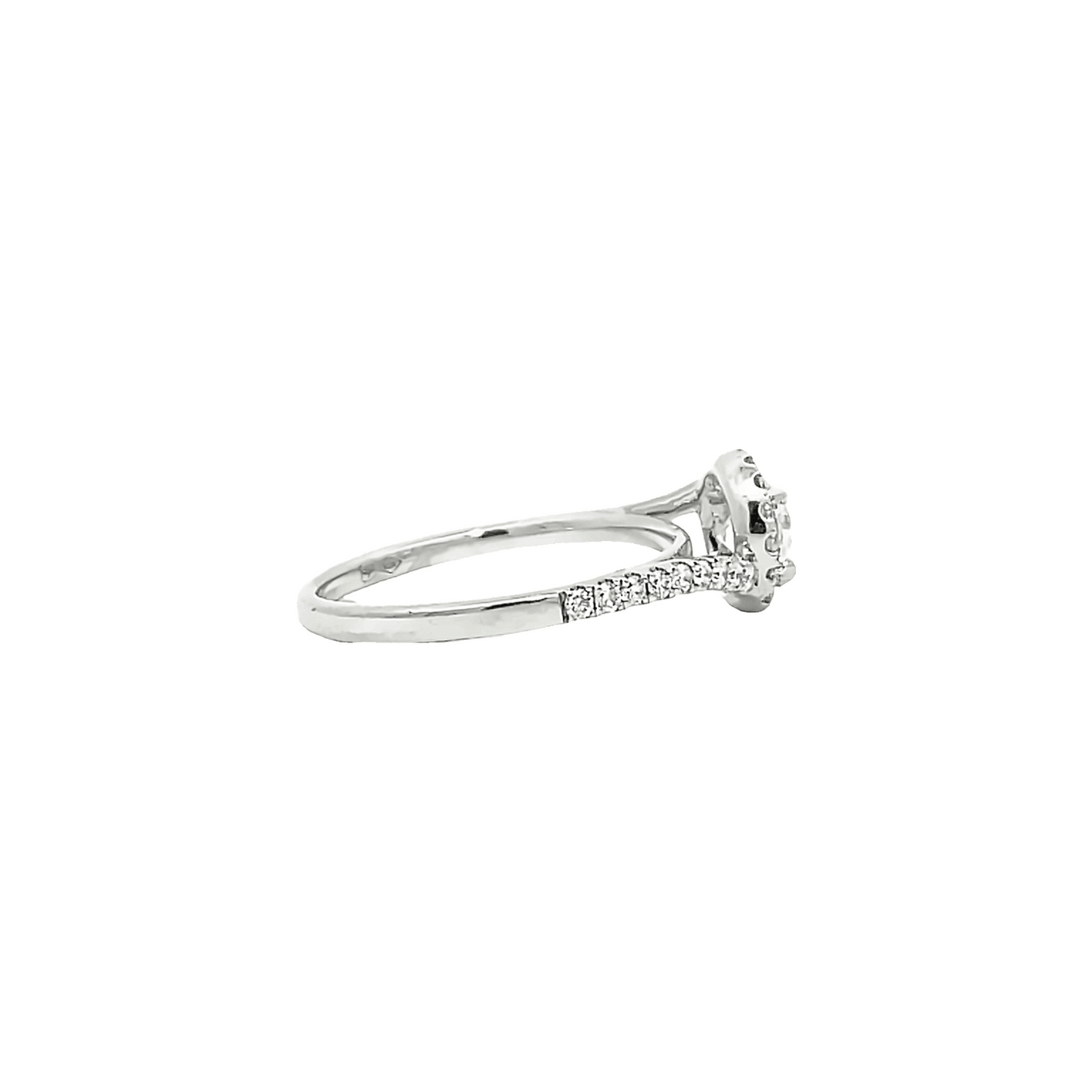 0.57ct H VS1 halo bypass engagement ring