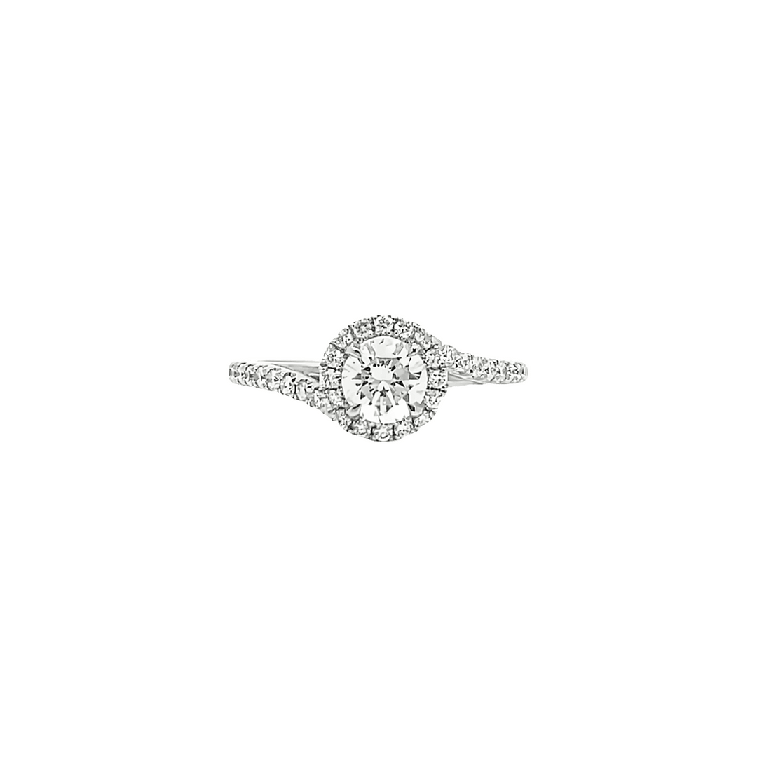 0.57ct H VS1 halo bypass engagement ring