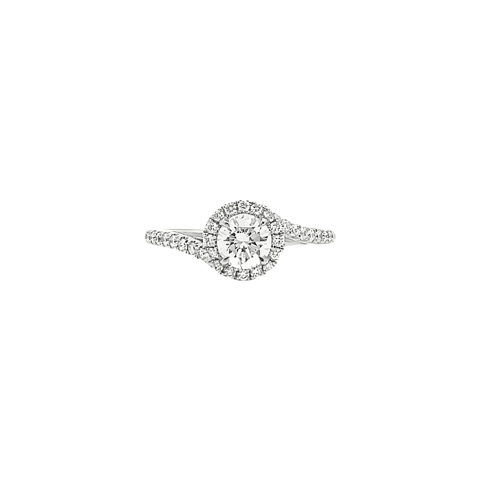 0.57ct H VS1 halo bypass engagement ring