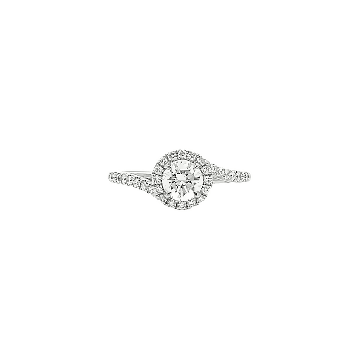 0.57ct H VS1 halo bypass engagement ring