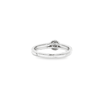 Double Band Halo Engagement Ring 0.13ct H SI1