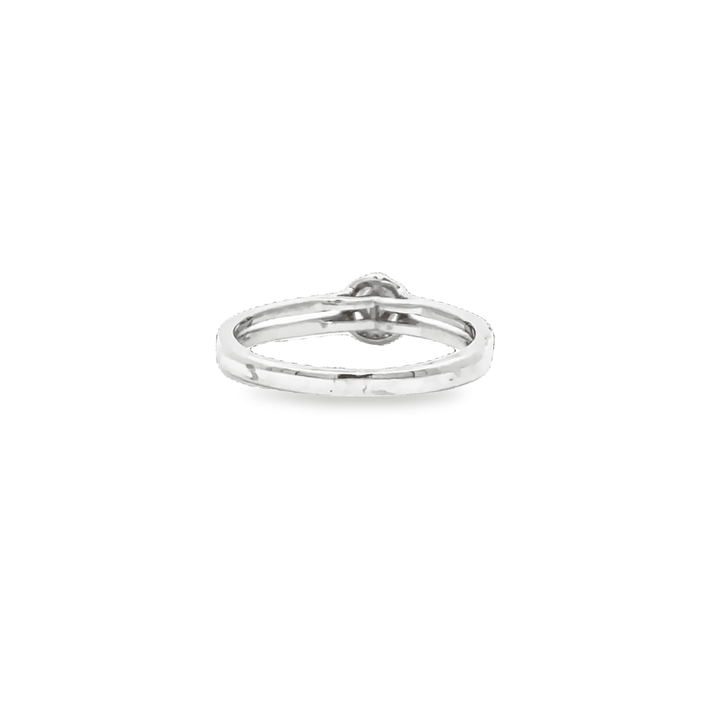 Double Band Halo Engagement Ring 0.13ct H SI1