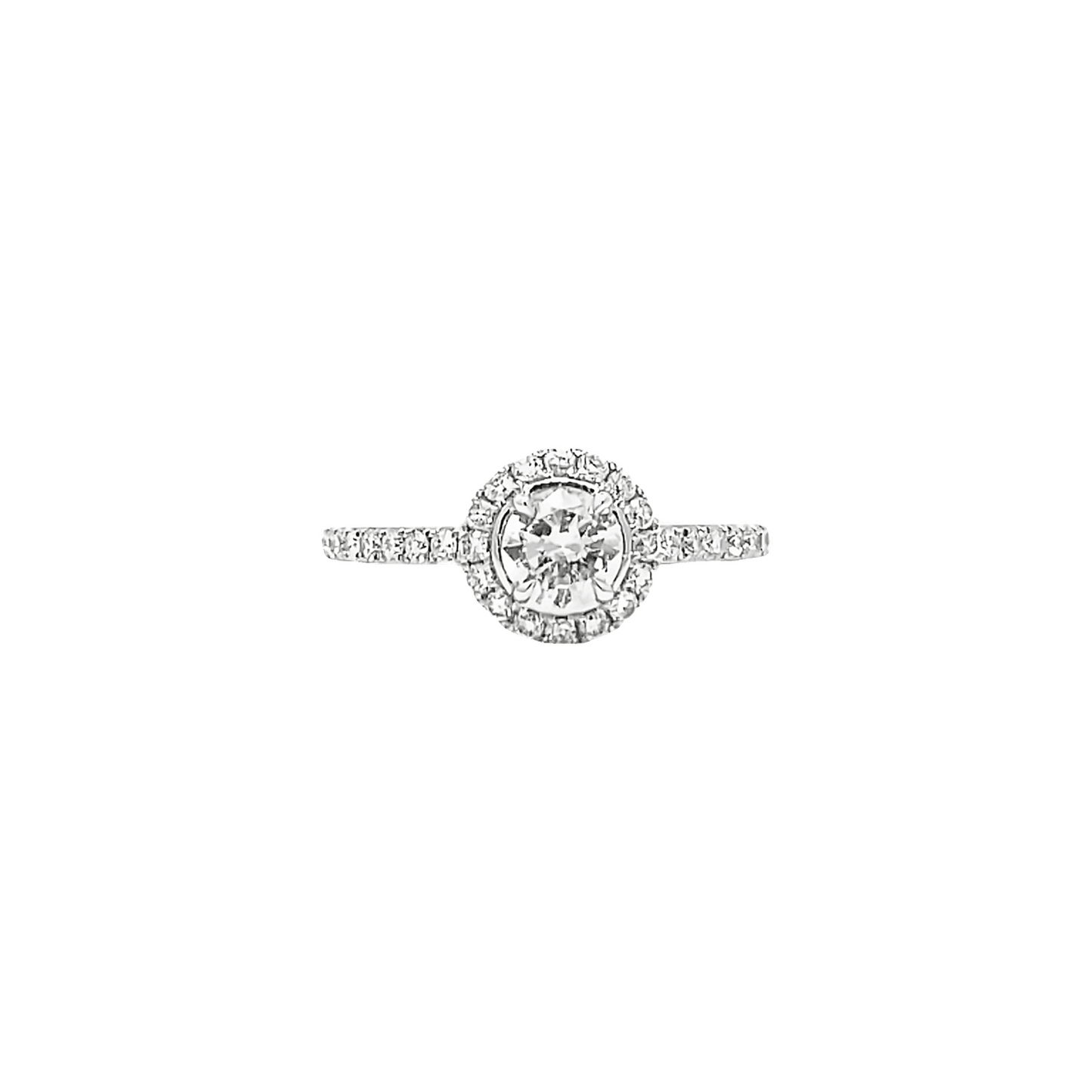 0.47ct H Si2 round cut halo engagement ring