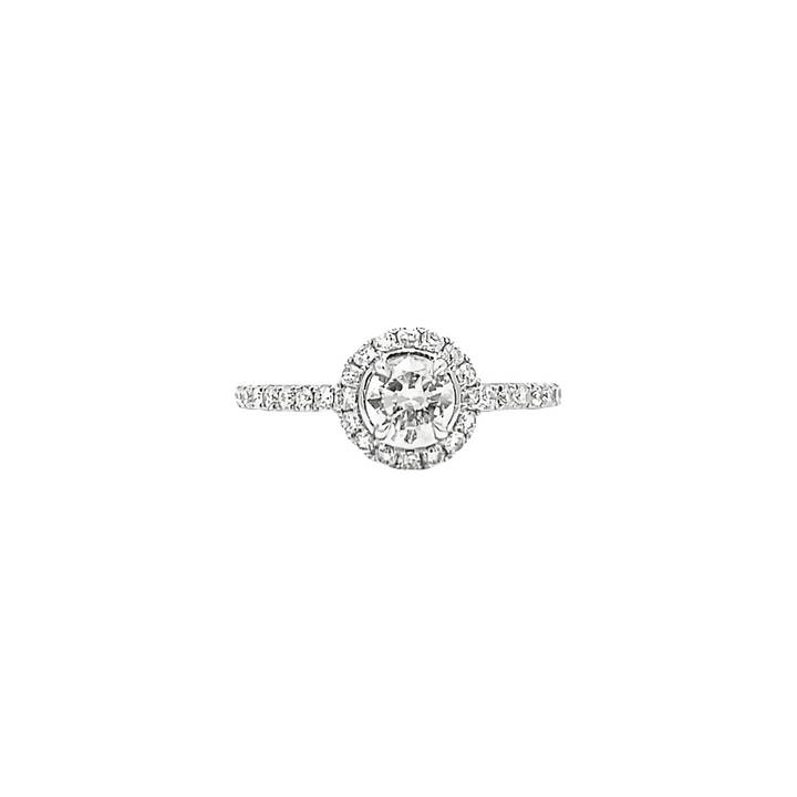 0.47ct H Si2 round cut halo engagement ring