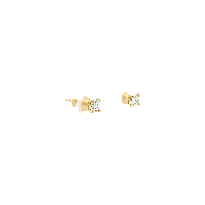 0.49ct G Si1 Round cut yellow earrings